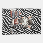 Zebra Reading Bücher. Geschirrtuch (Horizontal)