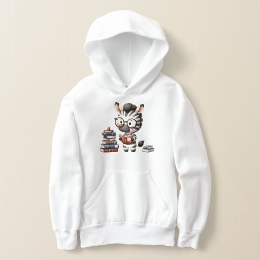 Zebra Reading Bücher. Hoodie (Ablage )