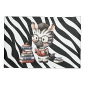 Zebra Reading Bücher. Kissenbezug (Rückseite)