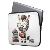 Zebra Reading Bücher. Laptopschutzhülle (Vorderseite Links)