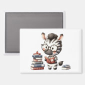 Zebra Reading Bücher. Magnet (Vorderseite/Rückseite)