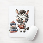 Zebra Reading Bücher. Mousepad (Mit Mouse)