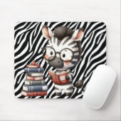 Zebra Reading Bücher. Mousepad (Mit Mouse)