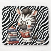 Zebra Reading Bücher. Mousepad (Vorne)