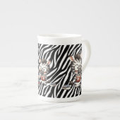 Zebra Reading Bücher. Porzellantasse (Vorderseite Rechts)
