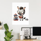 Zebra Reading Bücher. Poster (Heimbüro)