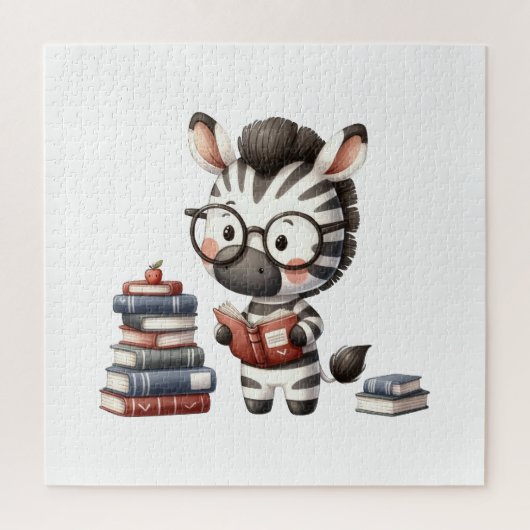 Zebra Reading Bücher. Puzzle (Vertikal)
