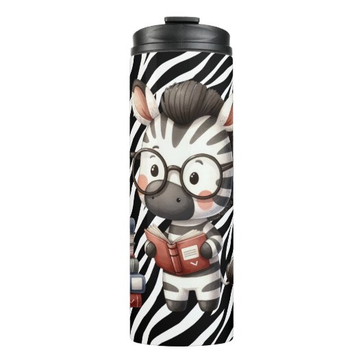 Zebra Reading Bücher. Thermosbecher (Vorderseite)