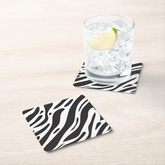 Zebra Rechteckiger Pappuntersetzer (Vor Ort)