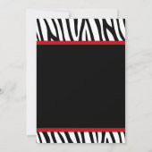Zebra Red Printed Bow Baby Dusche Einladung (Rückseite)