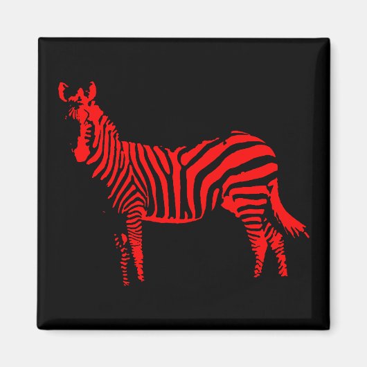 Zebra Red Silhouette Kühlschrankmagnet (Vorne)