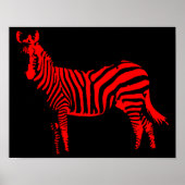 Zebra Red Silhouette Poster Sign (Vorne)
