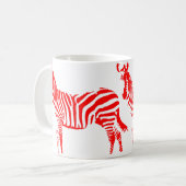 Zebra Red Silhouette Tasse oder Travel Mug (Vorderseite Links)