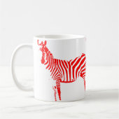 Zebra Red Silhouette Tasse oder Travel Mug (Links)