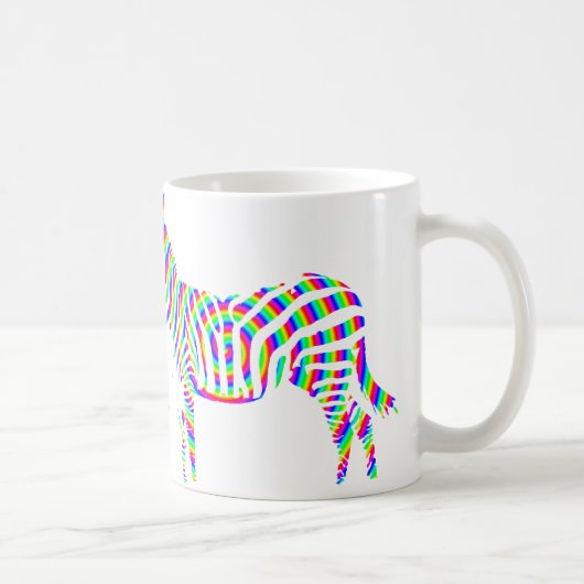 Zebra Red Silhouette Tasse oder Travel Mug (Rechts)