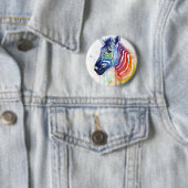 Zebra-Regenbogen-Aquarell-Knopf Button (Beispiel)