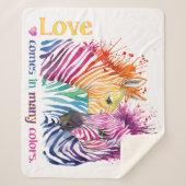 Zebra-Regenbogen Sherpa Decke Sherpadecke (Vorderseite)
