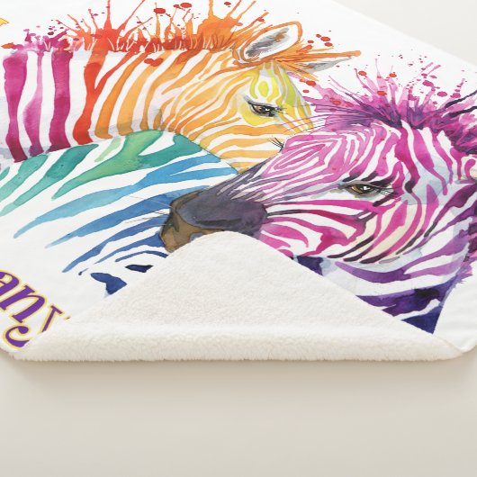 Zebra-Regenbogen Sherpa Decke Sherpadecke (3/4)