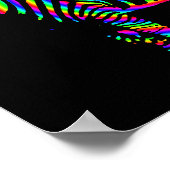 Zebra-Regenbogen-Silhouette Poster Schild (Ecke)