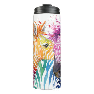 Zebra-Regenbogen-Thermaltrommel Thermosbecher