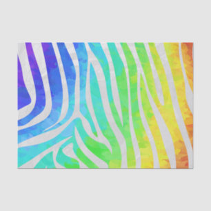 Zebra-Regenbogen und weißer Druck Seidenpapier