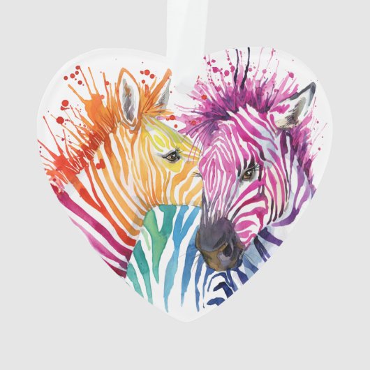 Zebra-Regenbogen-Verzierung Ornament (Rückseite)