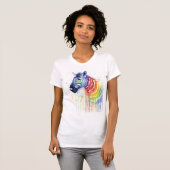 Zebra-Regenbogenwatercolor-Shirt T-Shirt (Vorne ganz)