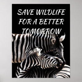 Zebra, Rett Wildnis für eine bessere Natur von mor Poster