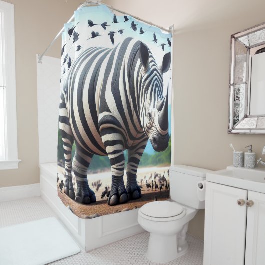 Zebra-Rhino Duschvorhang (Beispiel)