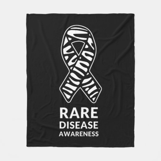 Zebra Ribbon Bewusstsein Seltene Erkrankung Minima Fleecedecke (Vorderseite)