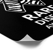 Zebra Ribbon Bewusstsein Seltene Erkrankung Minima Poster (Ecke)