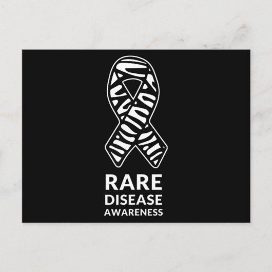 Zebra Ribbon Bewusstsein Seltene Erkrankung Minima Postkarte (Vorderseite)