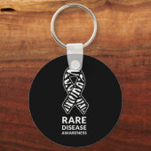 Zebra Ribbon Bewusstsein Seltene Erkrankung Minima Schlüsselanhänger (Vorderseite)