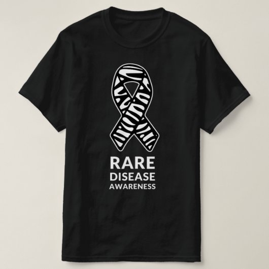 Zebra Ribbon Bewusstsein Seltene Erkrankung Minima T-Shirt (Design vorne)
