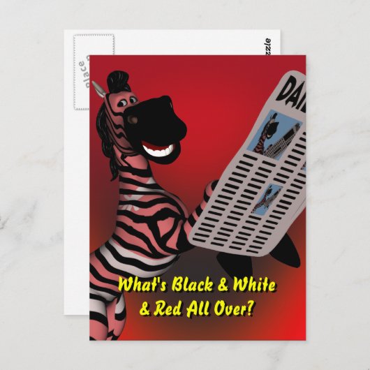 Zebra Riddle Postkarte (Vorne/Hinten)