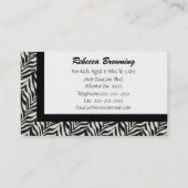 Zebra Rocking Horn - Visitenkarten Visitenkarte (Rückseite)