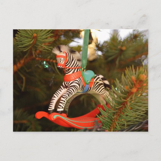Zebra Rocking Horse Postkarte (Vorderseite)