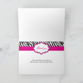 Zebra-rosa Band danken Ihnen zu kardieren Dankeskarte (Innenseite)