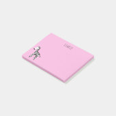 Zebra rosa post-it klebezettel (angewinkelt)