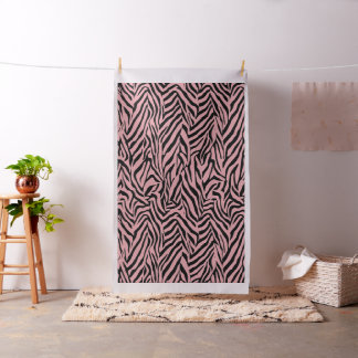Zebra Rosa und Schwarz Stoff