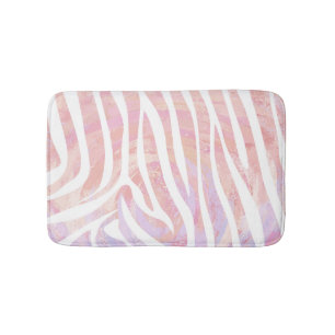 Zebra Rosa und Weiß Badematte