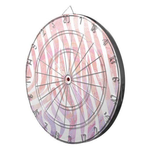 Zebra Rosa und Weiß Dartscheibe (Vorderseite rechts)