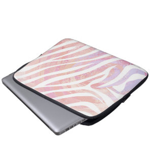 Zebra Rosa und Weiß Druck Laptopschutzhülle