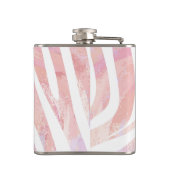 Zebra Rosa und Weiß Flachmann (Rückseite)