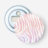 Zebra Rosa und Weiß Flaschenöffner (Vorderseite)