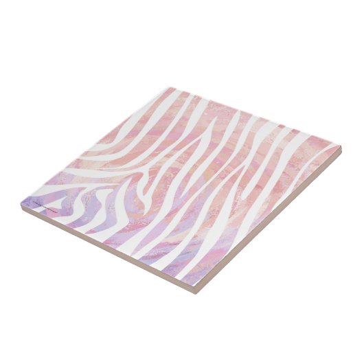 Zebra Rosa und Weiß Fliese (Seite)