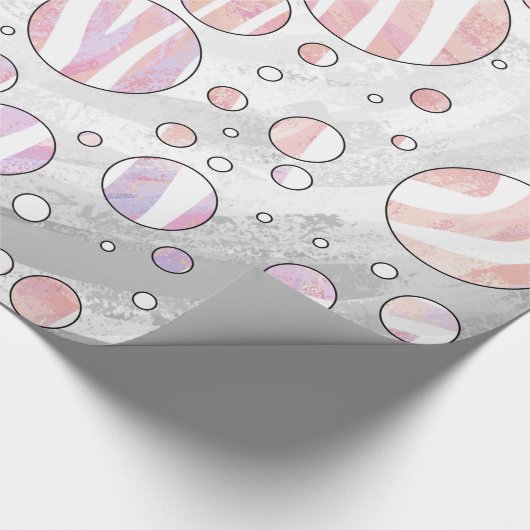 Zebra Rosa und Weiß Geschenkpapier (Ecke)