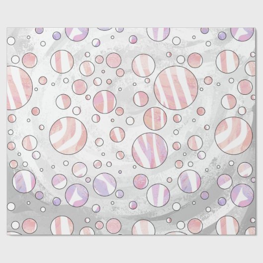 Zebra Rosa und Weiß Geschenkpapier (Flach)