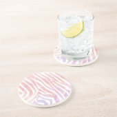 Zebra Rosa und Weiß Getränkeuntersetzer (Seite)