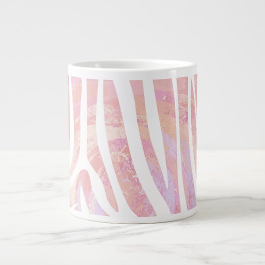 Zebra Rosa und Weiß Jumbo-Tasse (Vorderseite)